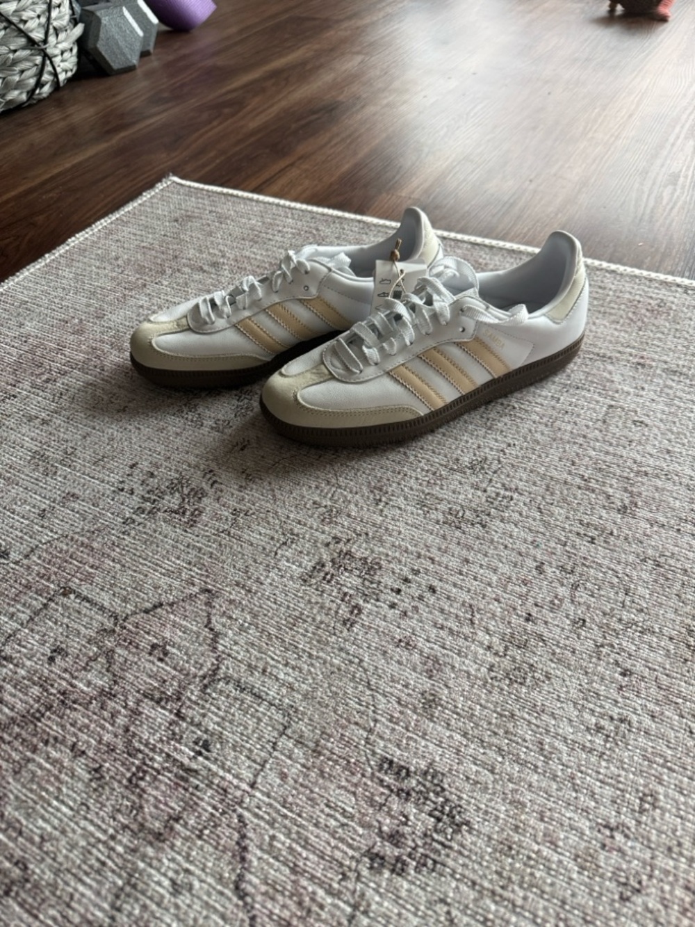 adidas White & Beige Low-Top Samba OG Sneakers